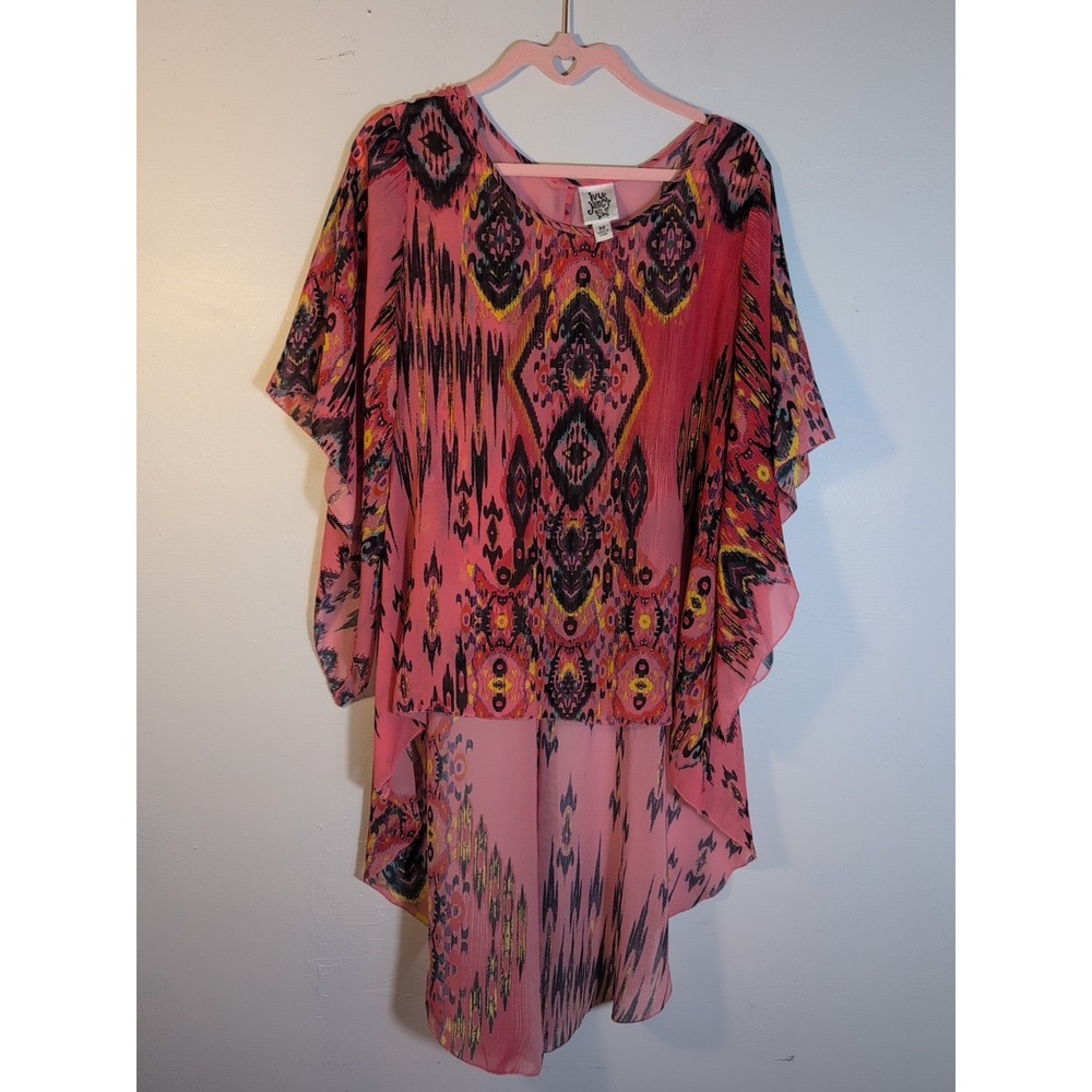 Ivy Jane Top Women's Medium Floral and Aztec Patterned Pocket Wrap Blouse Medium